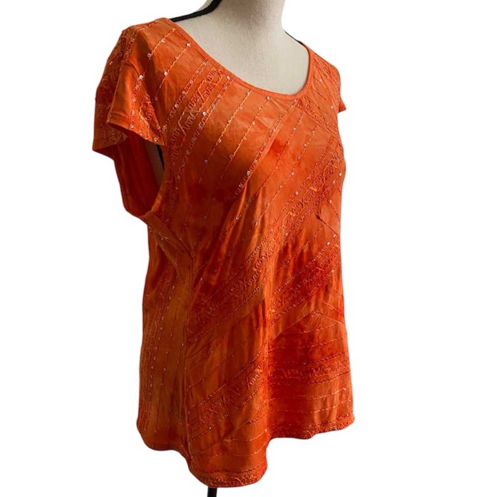 Dressbarn Orange Short Sleeve Top